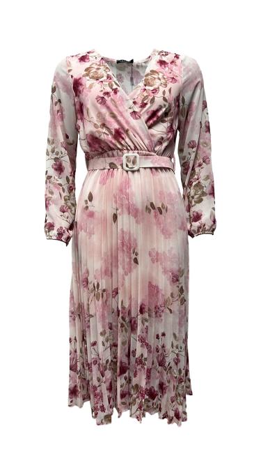 Abito gonna plisse fiori piccoli