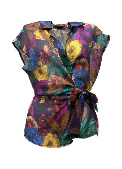 Camicia  fiocco lato fiori