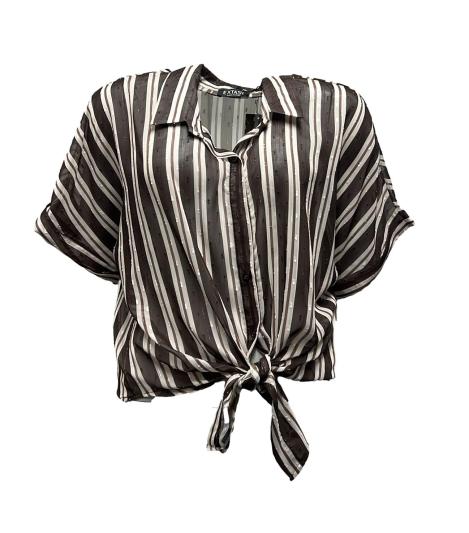 Camicia m/mk righe nodo