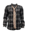 Camicia scozzese cravatta paillettes