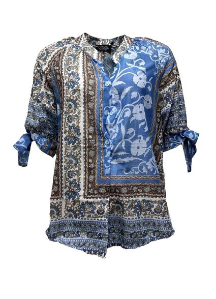 Camicia quadro-fiori