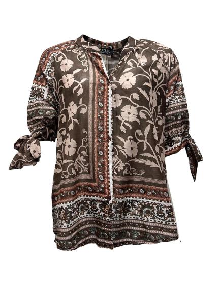 Camicia quadro-fiori