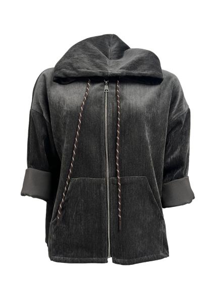 Felpa velluto zip