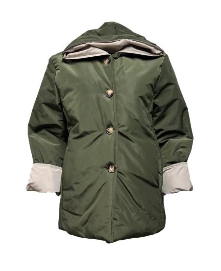 Trench trapuntato cappuccio