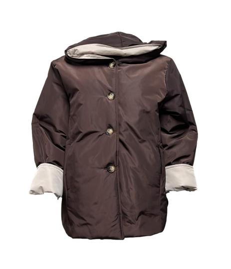 Trench trapuntato cappuccio