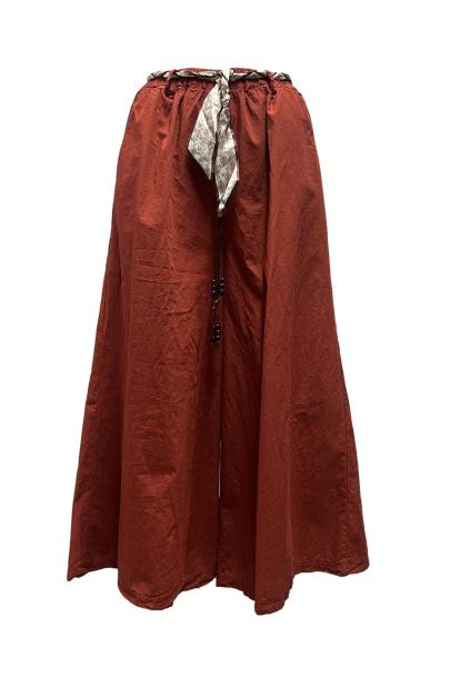Pantalone cotone ampio foulard