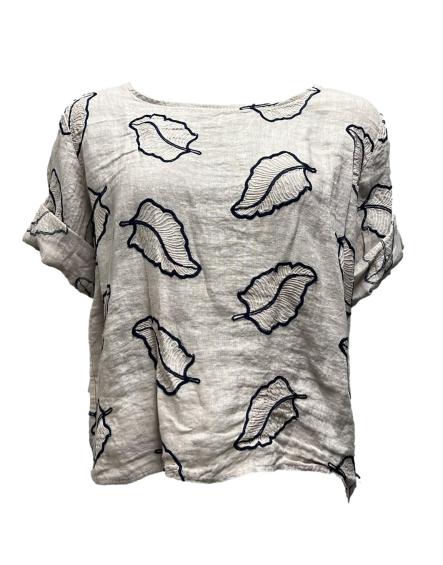 Maglia lino foglie