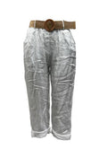 Pantalone risvolto lino