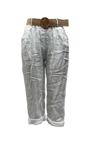 Pantalone risvolto lino