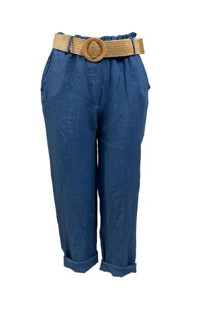 Pantalone cintura paglia
