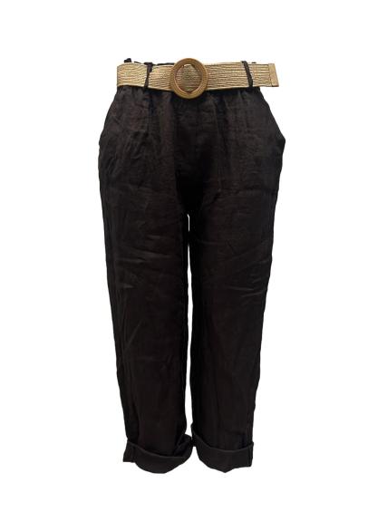 Pantalone risvolto lino