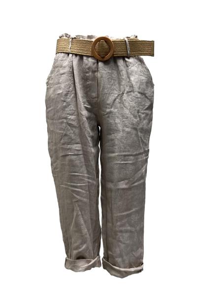 Pantalone risvolto lino