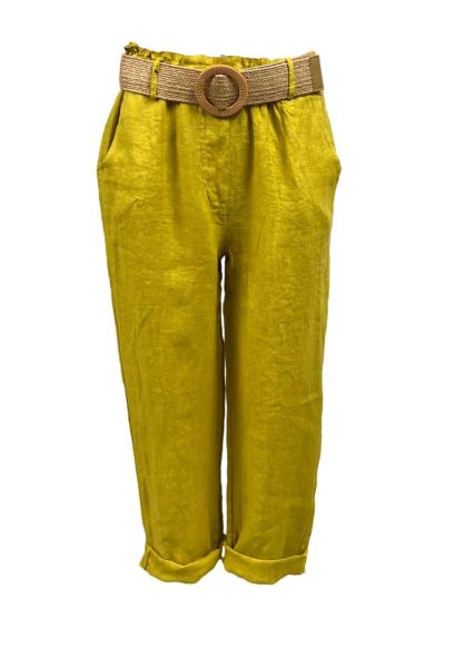 Pantalone cintura paglia
