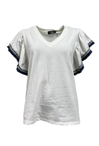 T-shirt maniche farfalla jeans