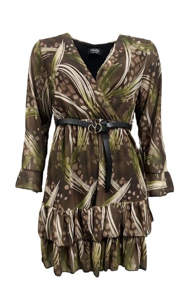 Abito corto balze stampa