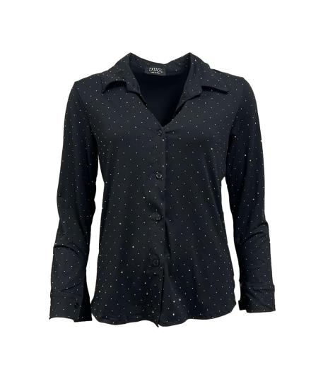 Camicia viscosa strass