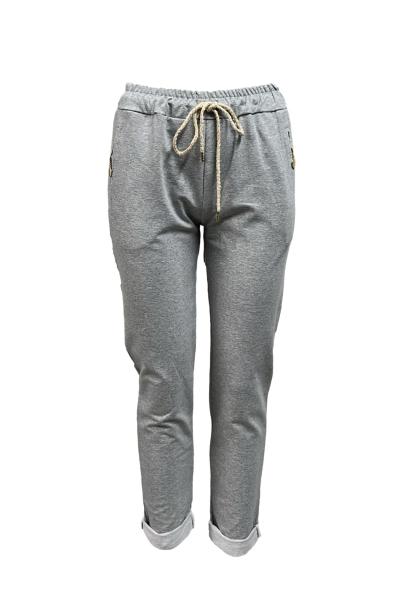 Pantalone felpa laccio zip