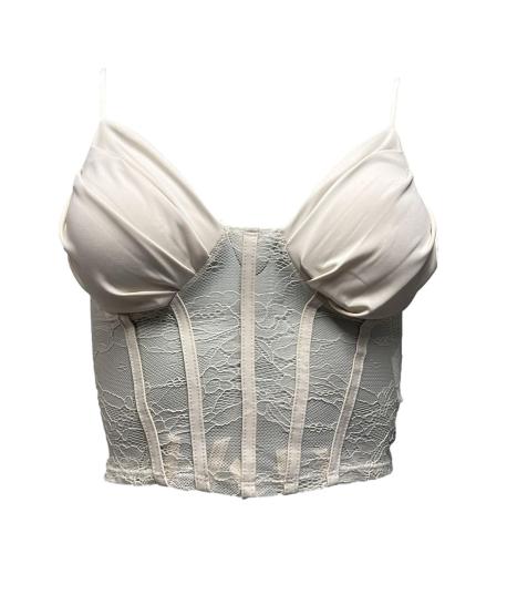 Top coppe raso e pizzo