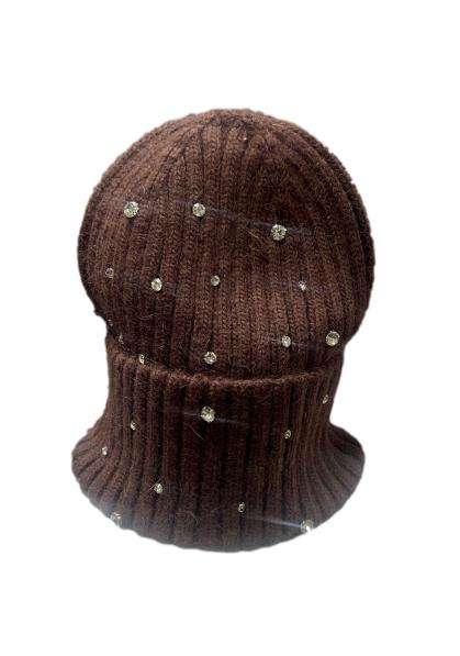 Cappello costine strass